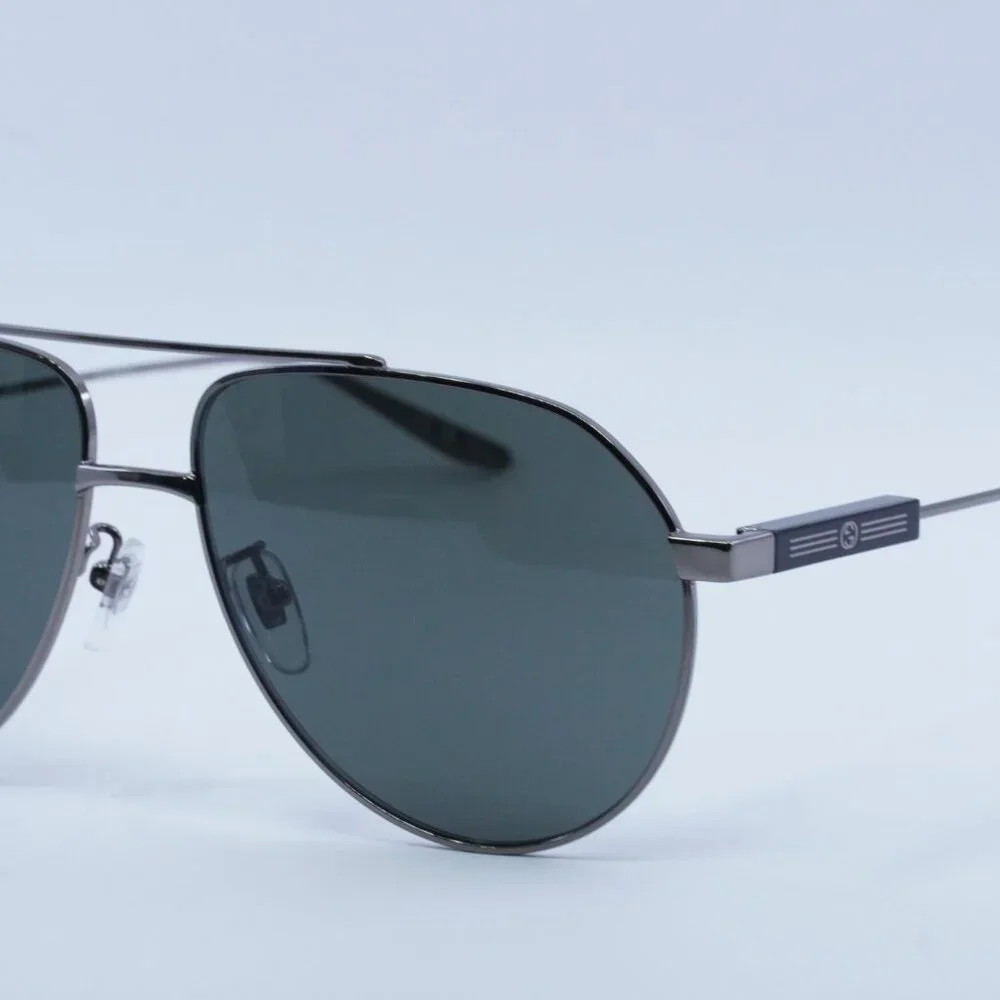 Gucci GG1311S 001 Sunglasses Ruthenium Aviator Frame - Picture 4 of 11